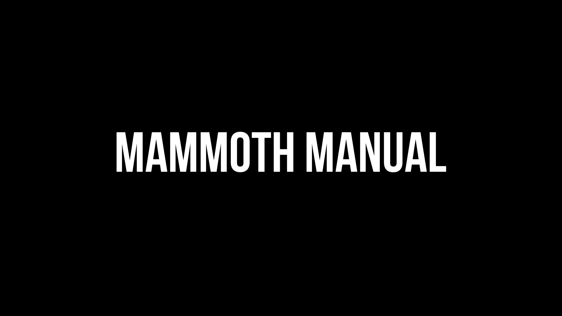 Mammoth Manual